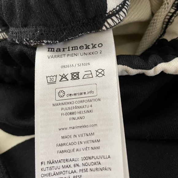 Marimekko Anthropologie varret Pieni unikko 2 French terry Wide Leg sweatpants L - Picture 9 of 10